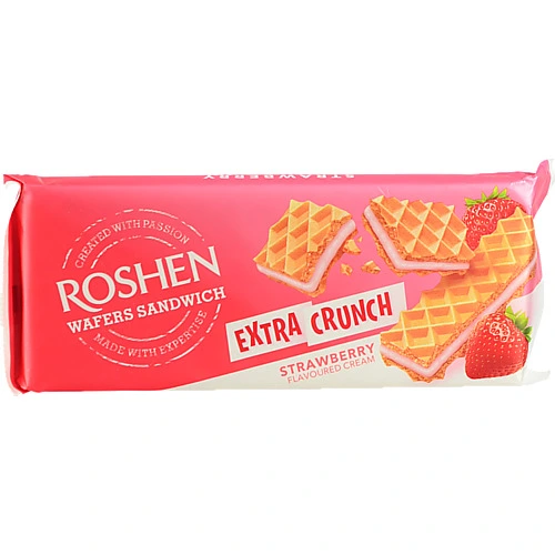 Вафли Roshen 142г wafers sandwich crunch клубника