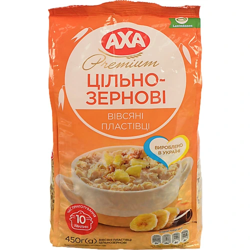 Пластiвцi вівсяні АХА 450г цільнозерновi