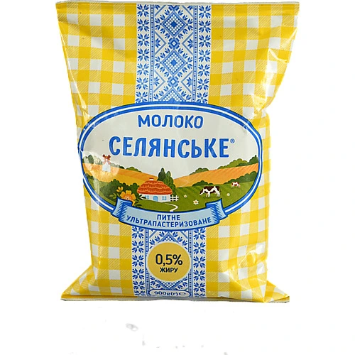 Молоко Селянське 900мл 0.5% т.ф