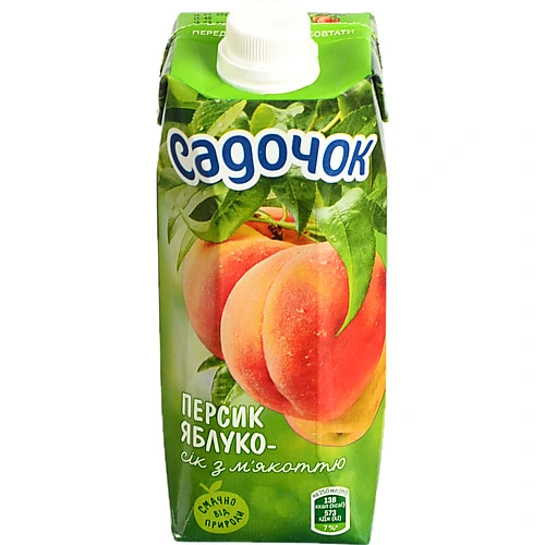 Сік Садочок 0.5л персик яблуко