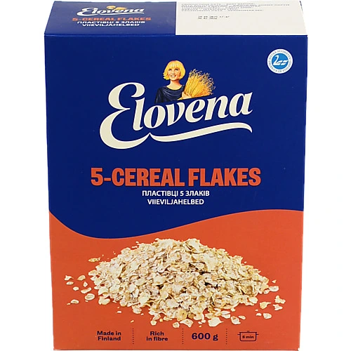Пластiвцi Elovena 600г вiвсянi 5 злаків