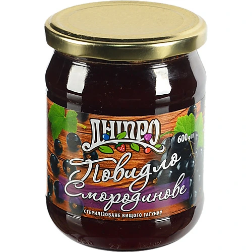 Повидло Dnipro 600г смородинове с.б