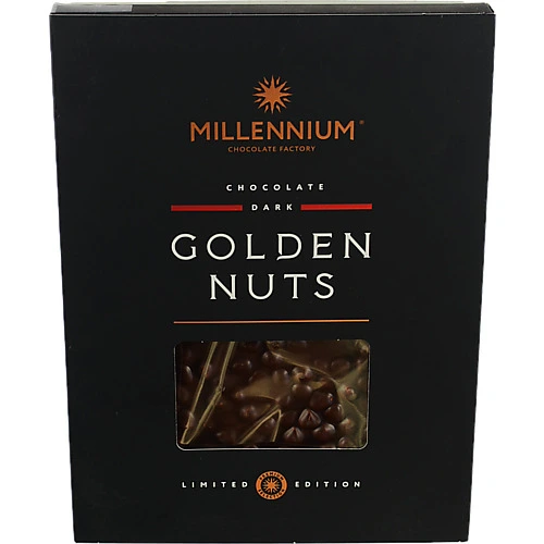 Шоколад чорний з цільним фундуком Golden Nuts Millennium к/у 1.1кг