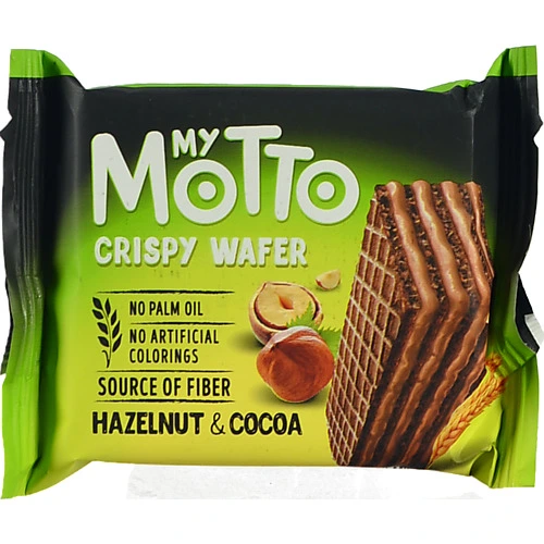 Вафлі MyMotto з фундуком та какао 34г