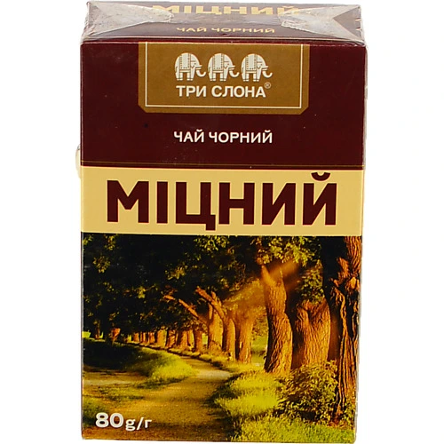 Чай Три Слона 80г цейлон. черн. байховий мiцній