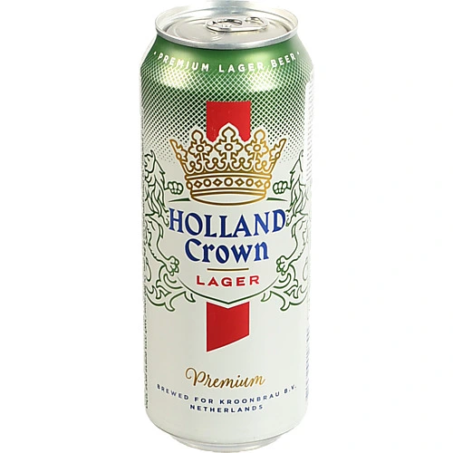 Пиво Hollandia 0.5л 4.8%crown premium lager з.б