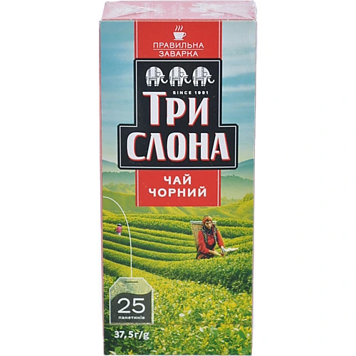 Чай Три Слона 25п чорний