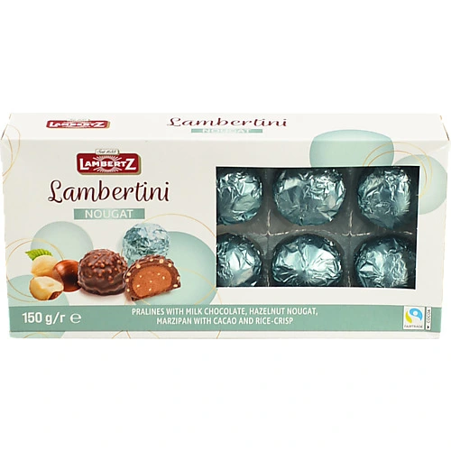 Цукерки Lambertz 200г шоколадні праліне нуга