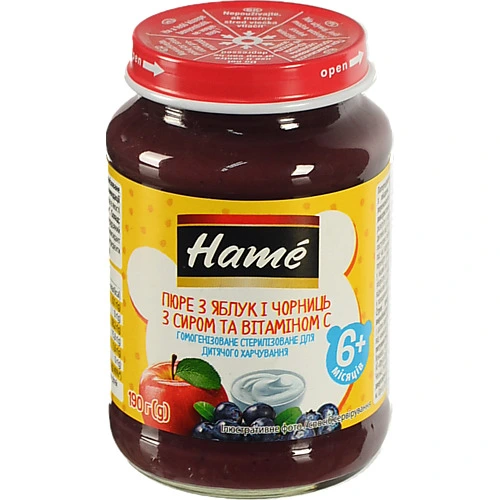 Пюре Hame 190г чорниця сир
