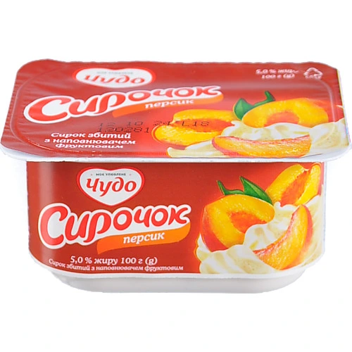 Сирок Чудо  100г 5% пюре персик ванночка