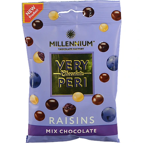 Драже Millennium 100г very peri родзинки чорий білий молочний шоколад