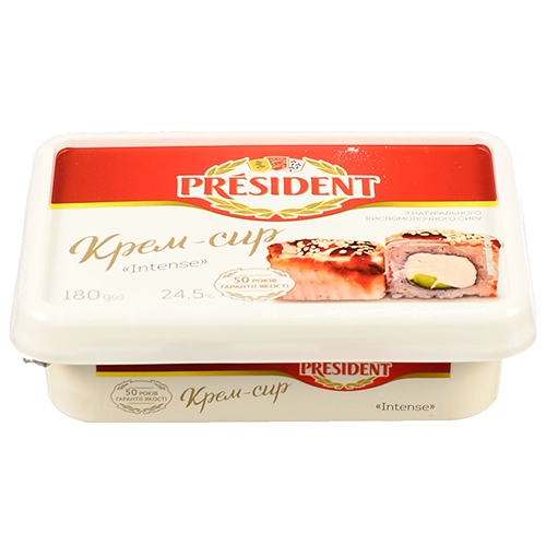 Крем-сир President Intense 24.5% термізований 180г