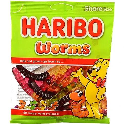 Цукерки желейні неглазуровані Worms Haribo м/у 150г