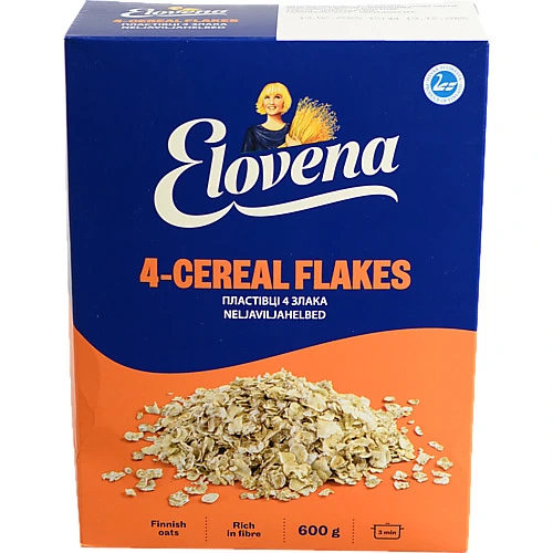 Пластівці 4 злака Elovena 600г