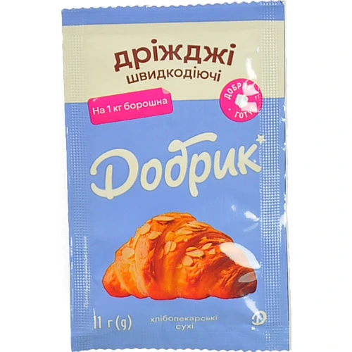 Дрiжджi Добрик 11г хлiбопекарськi сухi швидкодiючi