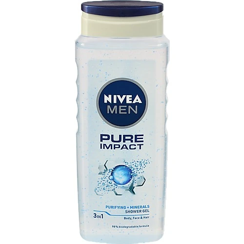 Гель для душу 3в1 Pure Impact Nivea Men 500мл