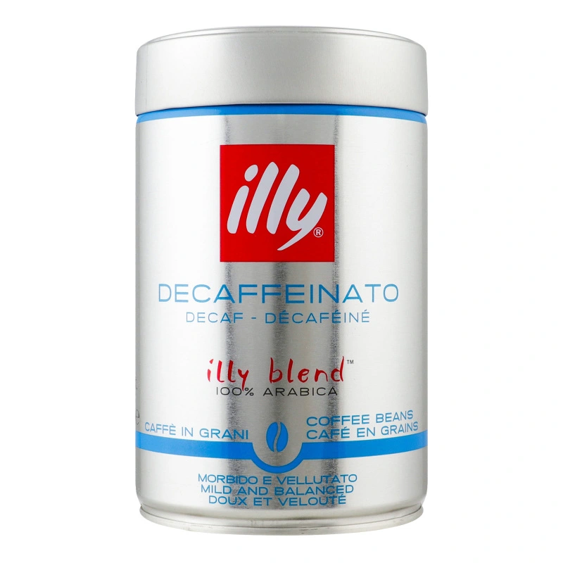 Кава натуральна смажена в зернах без кофеїну Illy з/б 250г