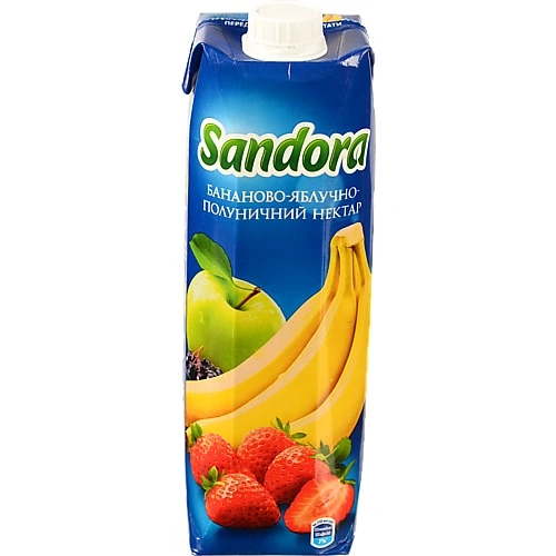 Нектар Сандора 0.95л банан яблуко полуниця