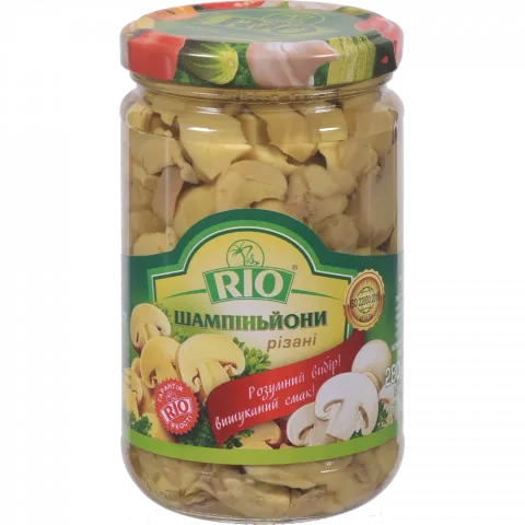 Гриби Шампіньйони Ріо 280 г скл. різані