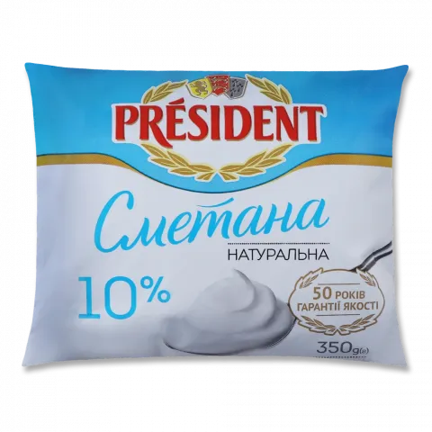 Сметана Президент 10 350 г п/е