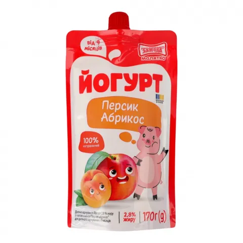 Йогурт Злагода 2,8 170 г д/пак. Персик-абрикос