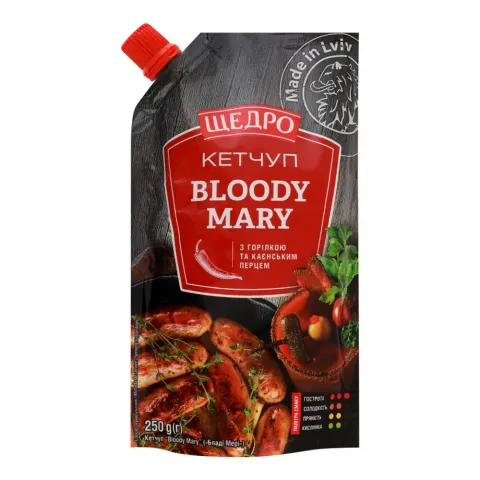Кетчуп Щедро 250 г д/пак. Bloody Mary