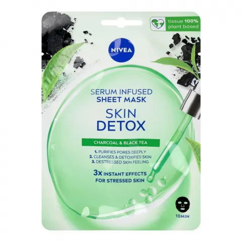 Маска д/обличчя Nivea 28 г Visage чорна тканинна детокс супер очищення