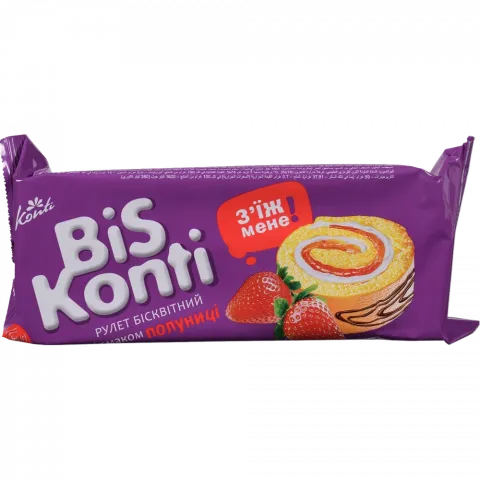 Рулет Конті BisKonti 150 г Полуниця