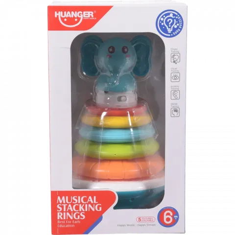 Іграшка музична Maya Toys Пірамідка-неваляшка Слоненя HE0295