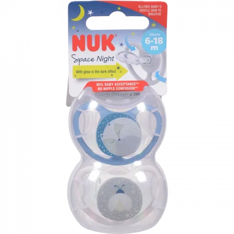 Пустушка Nuk 2 шт. р.2 сил. Spacе Night д/хлопч.
