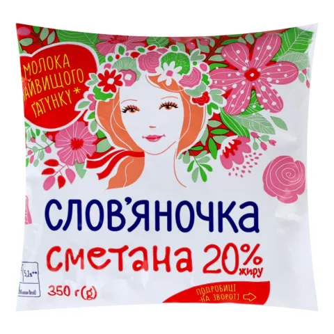 Сметана Слов`яночка 20 350 г п/е