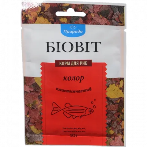 Корм Біовіт д/риб 10 г Колор пластинчатий