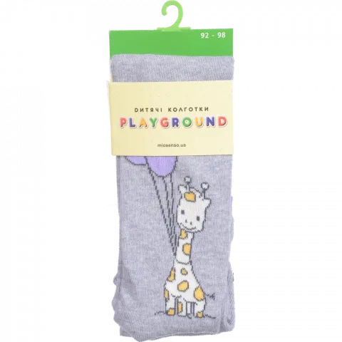 Колготки дит. Playground 0229 Жираф та заєць світло-сірий, р. 092