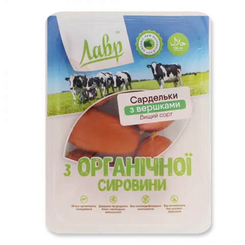Сардельки Лавр з вершками 400 г н/о в/ґ