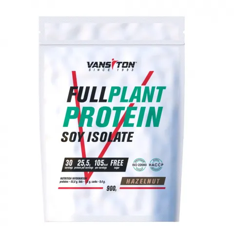 Протеїн Vansiton Plant 900 г Соєвий ізолят Лісовий горіх