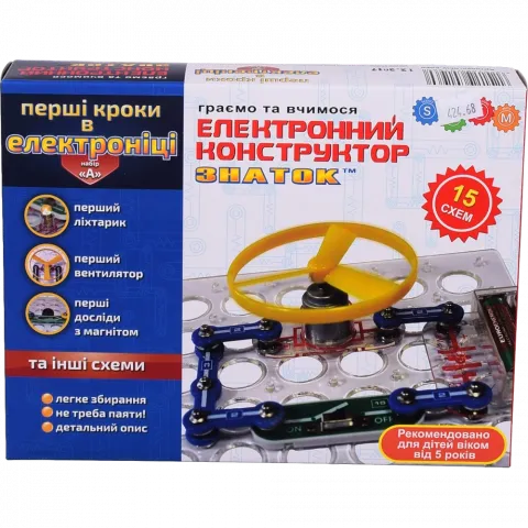 Іграшка Конструктор Знаток Перші кроки в електроніці 15 схем набір А REW-K060