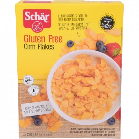 Сухий сніданок Dr. Schaer 250 г Пластівці кукурудзяні Corn Flakes` без глютену`