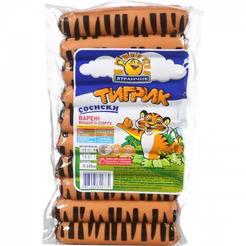 Сосиски Ятрань Тигрик в/ґ 385 г т/у