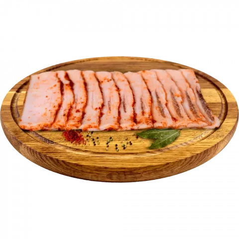 Фас. Сало По-баварськи в спеціях (нарізка ) ваг.