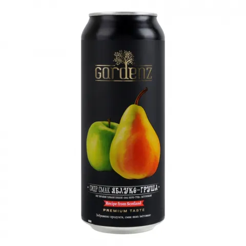 Сидр Gardenz 0,5 л з/б Груша-яблуко