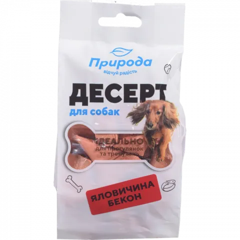 Ласощі д/собак Природа 100 г Яловичина-бекон