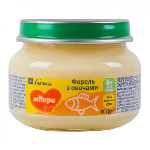 Пюре Milupa 80 г овочево-рибне Форель з овочами