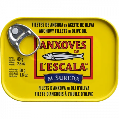 Конс Анчоус філе ANXOVES DE L`ESCALA 80 г з/б. в оливк. олії (Іспанія) И080