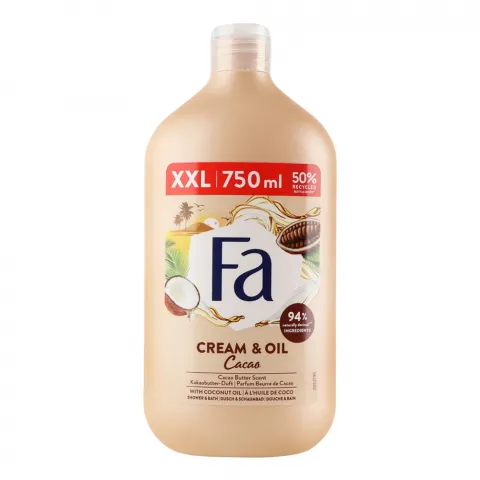 Гель д/душу Fa 750 мл Cream and Oil з олією кокоса та аром. олії какао