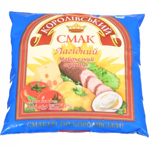 Майонез Королівський смак 340 г ф/пак. Лагідний 30