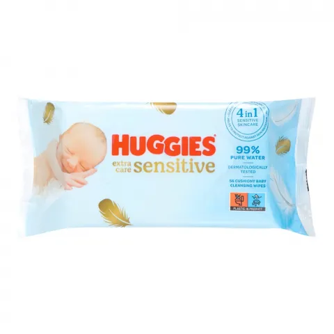 Серветки вологі Huggies 56 шт. Pure Extra Care