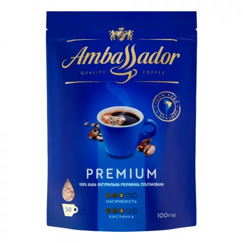 Кава Ambassador 100 г пак. розч. Premium