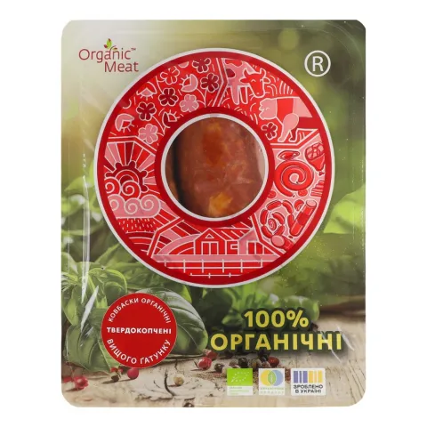 Ковбаски Organic Meat твердокопчені 300 г в/ґ органічні