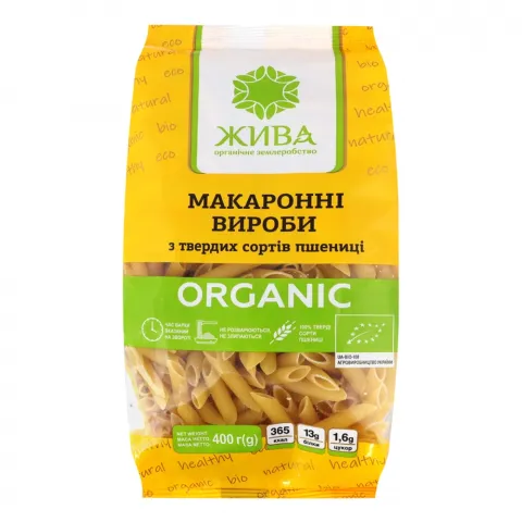 Макарони Жива 400 г Пера органічні
