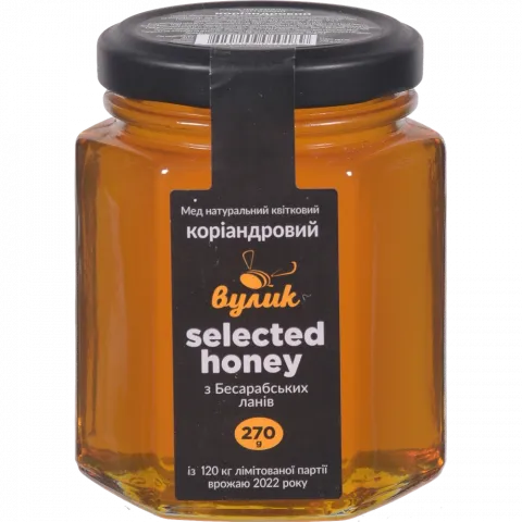 Мед Вулик Selected honey 270 г Коріандровий